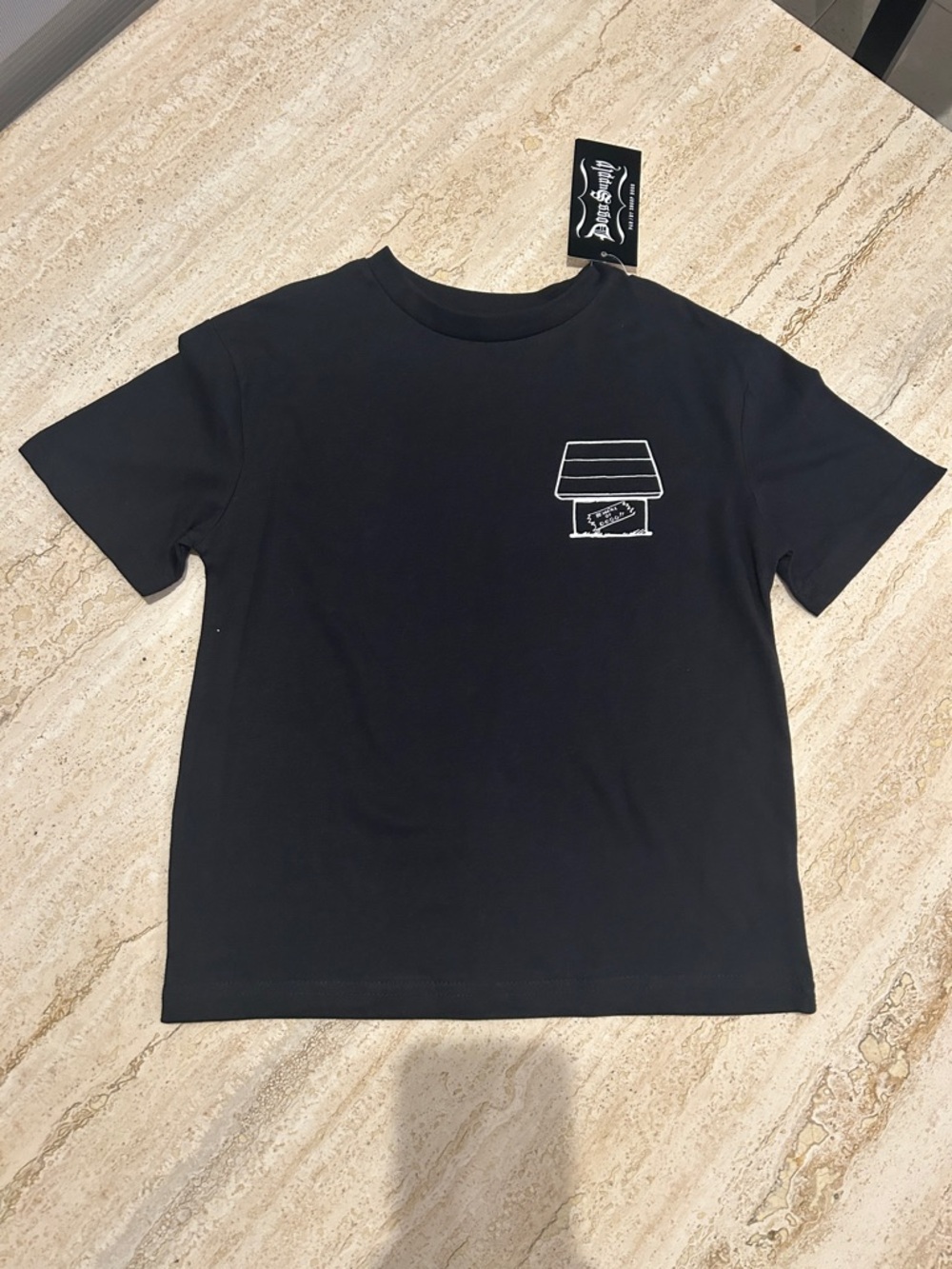 NEW 🆕 Dogg Supply Black Tee with White Outline Design size 6 years